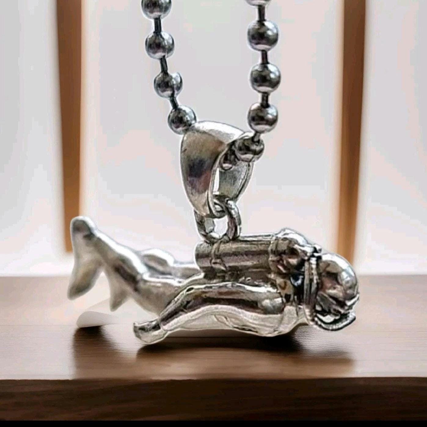 Handcrafted Sterling Silver Scuba Diver Pendant