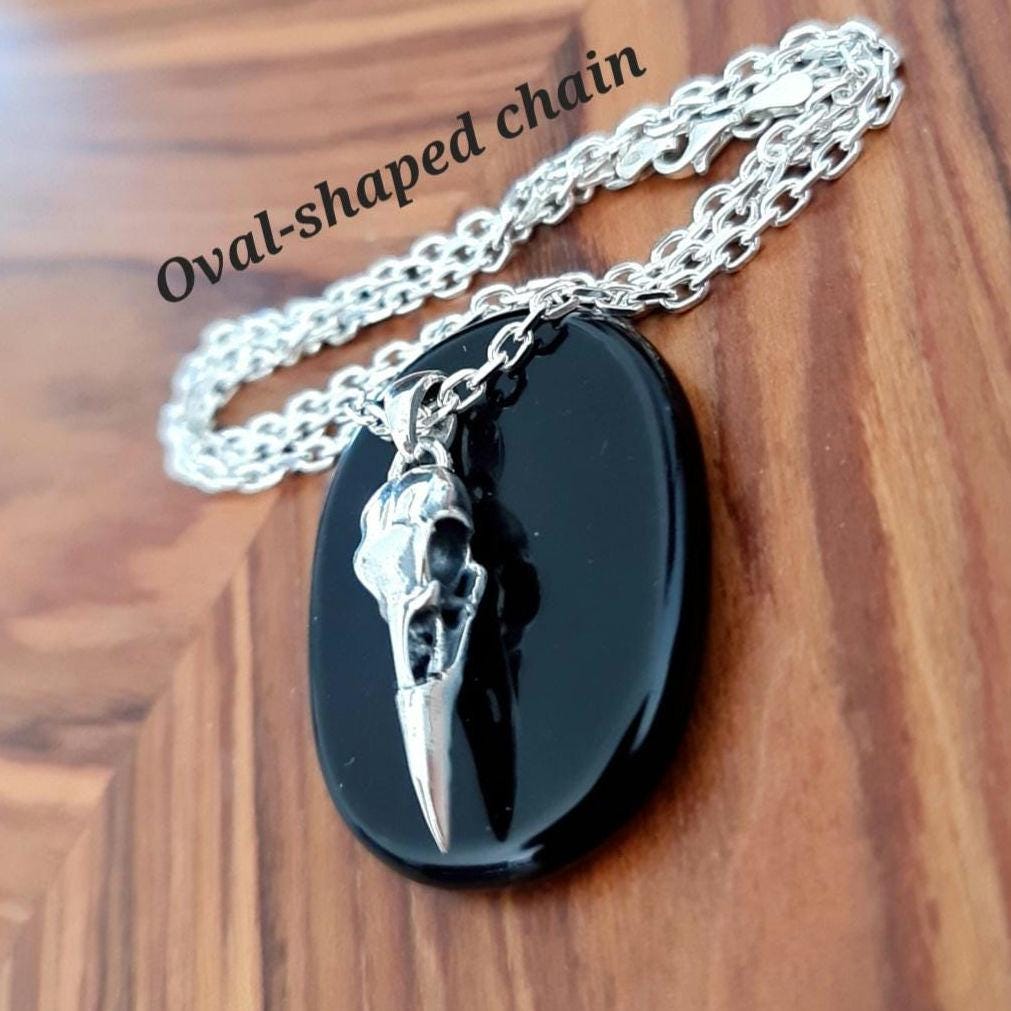 Handmade 925 Silver Raven Skull Pendant: Gothic Jewelry