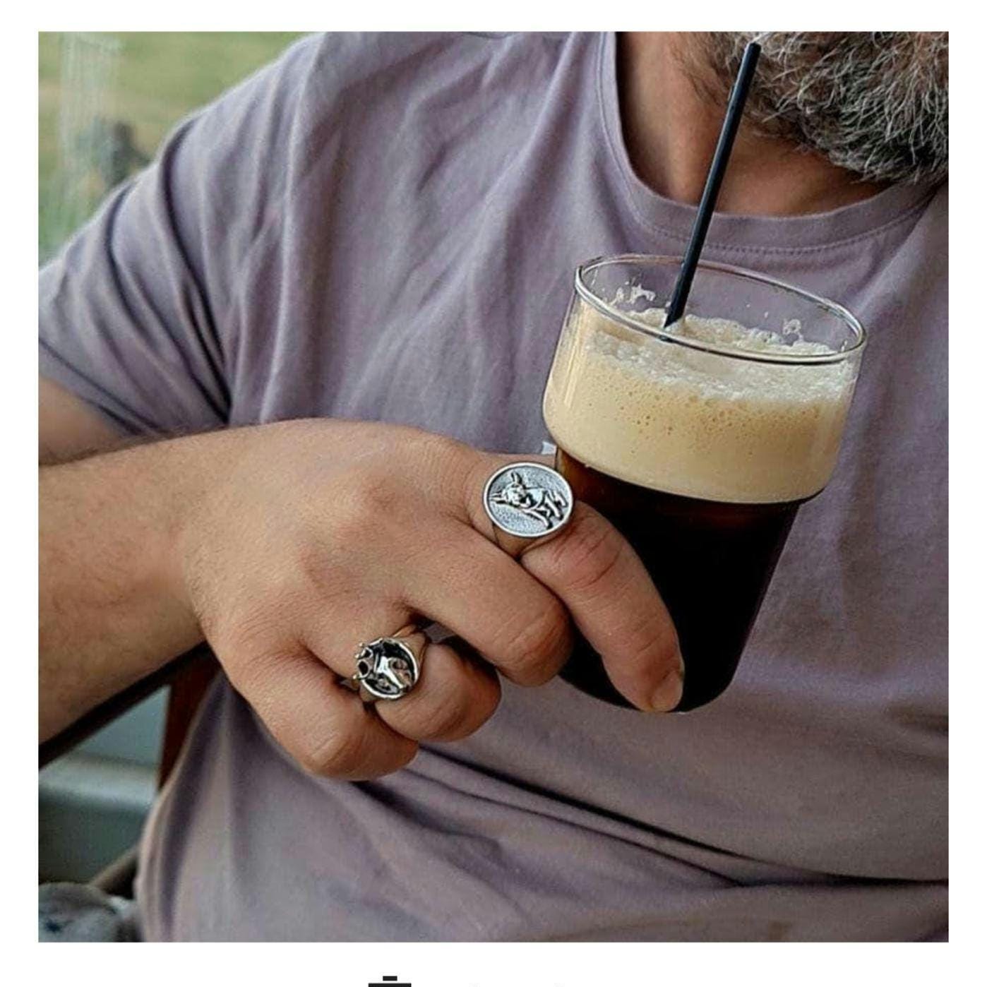 Custom Sterling Silver Dog Portrait Ring: Personalized Pet Keepsake