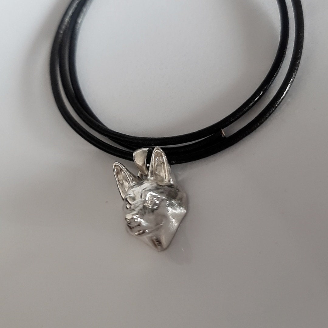 Handmade Sterling Silver German Shepherd Pendant: Detailed Dog Sculpture