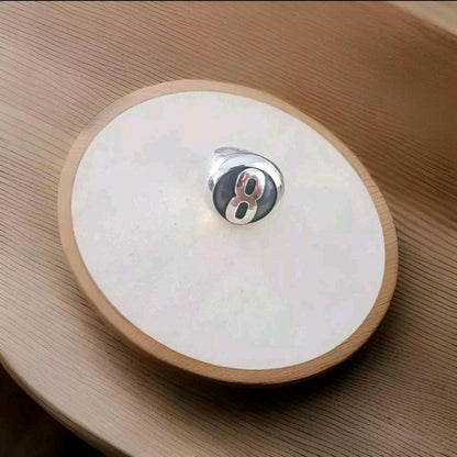 Handmade Sterling Silver 8 Ball Ring: Billiard Inspired Statement Jewelry