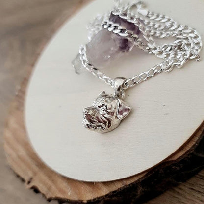 Rottweiler head  Solid  & Sturdy  pendant- Sculpture- Realistic Dog Model  -  925 Sterling Silver