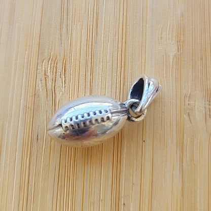 Handmade Sterling Silver Rugby Ball Pendant: Sports Gift