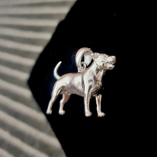Silver American Staffordshire Terrier Dog figurine Pendant with Unique Design-solid & sturdy S