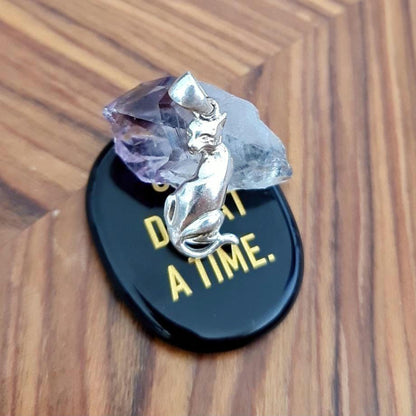 Handcrafted Sterling Silver Cat Pendant: Animal Lover Jewelry