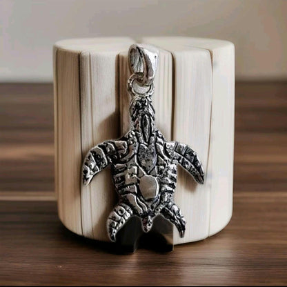 Handmade Sterling Silver Sea Turtle Pendant Necklace: Ocean Jewelry