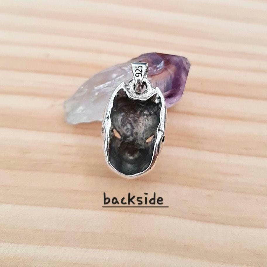 Sterling Silver Japanese Kitsune Fox Mask Pendant: Edgy Inari Necklace