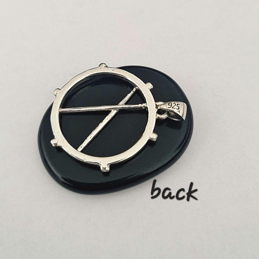 Handmade Sterling Silver Drum Pendant: Rockstar Musician Gift