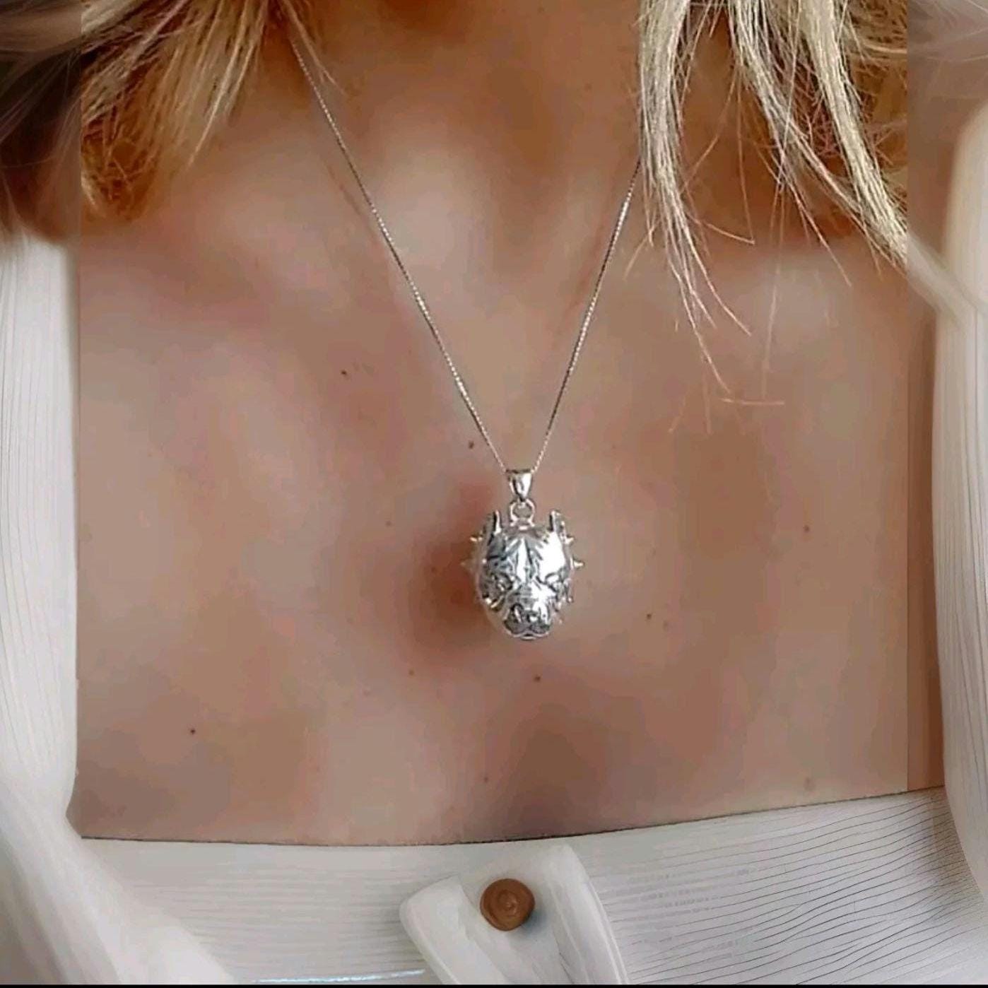 Handmade Sterling Silver American Pit Bull Pendant: Bold Dog Lover Gift