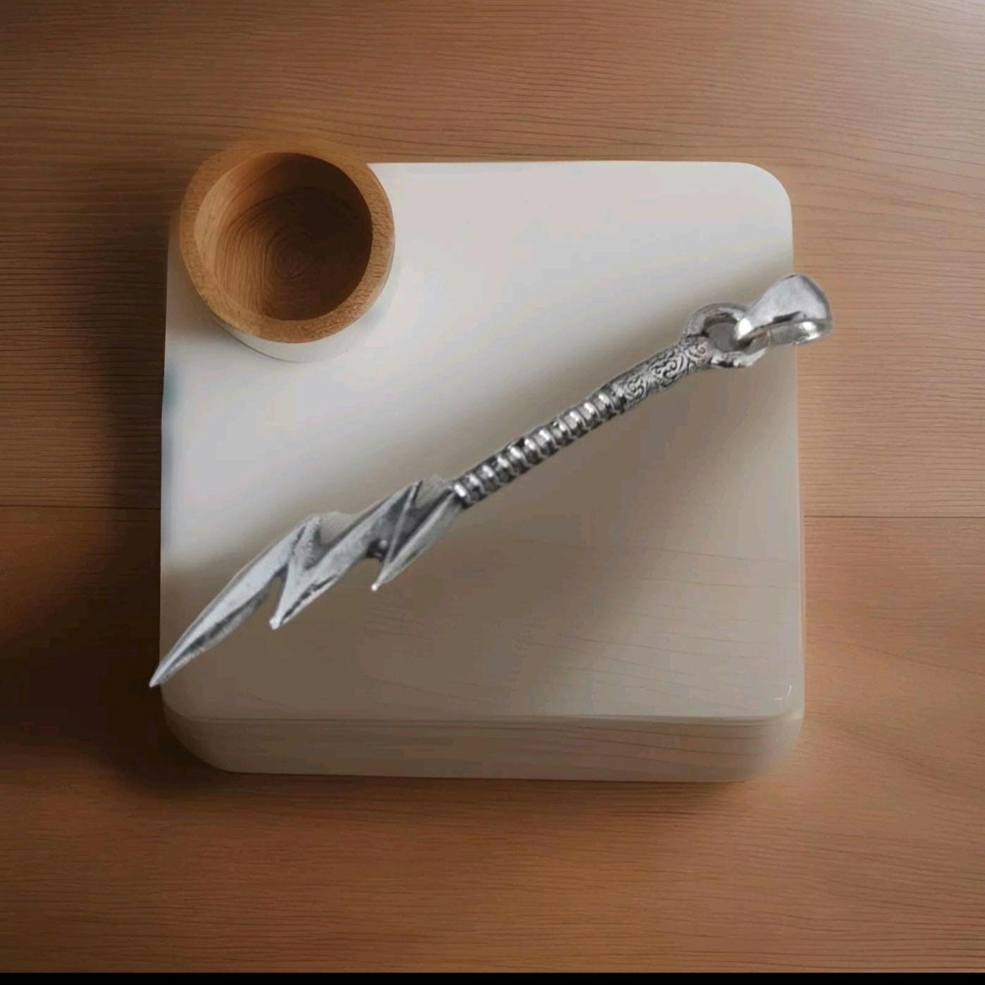 Sterling Silver Lightning Bolt Pendant: Mythical Thunder Flash Necklace