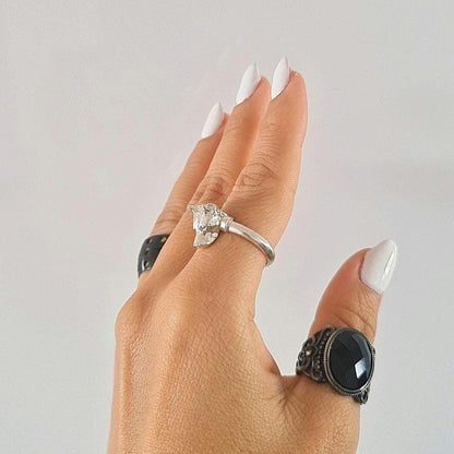 Sterling Silver PitBull Band Ring - Unique Gift for Pit Bull Lovers- Handcrafted