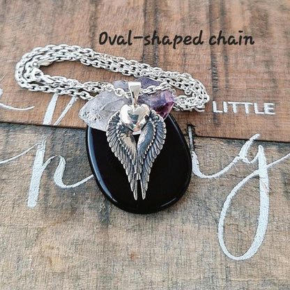 Sterling Silver Angel Wings Charm: Memorial Keepsake, Protection Amulet