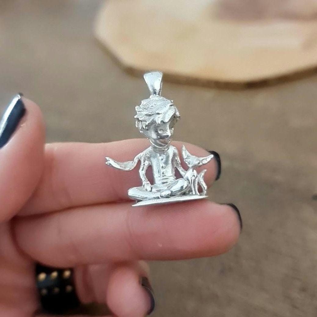 Little Prince Necklace: Sterling Silver Figurine Pendant