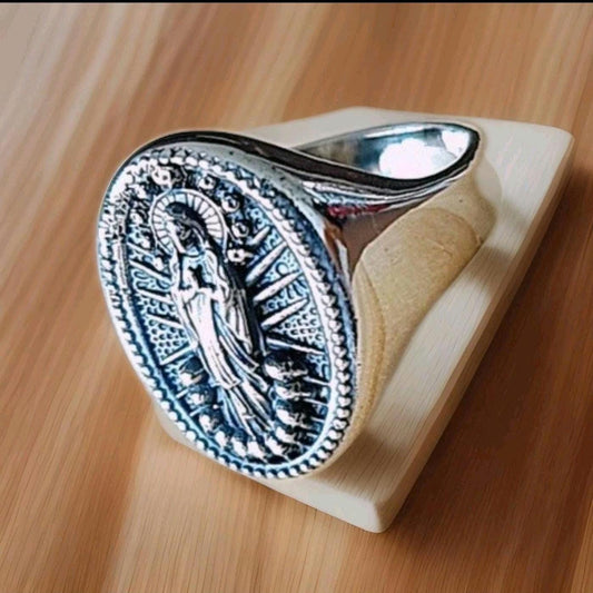 Handmade Sterling Silver Santa Muerte Ring: Gothic Mexican Jewelry