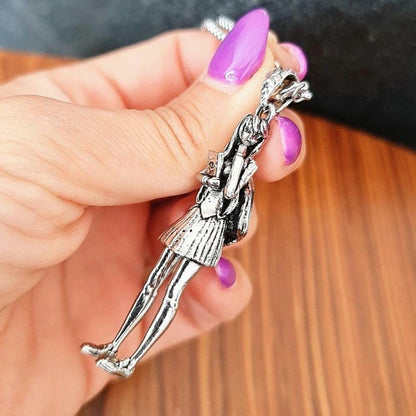 Oversized  school girl Necklace ,Cosplay anime girl ,Cartoon style,  statement 8 cm 5 in