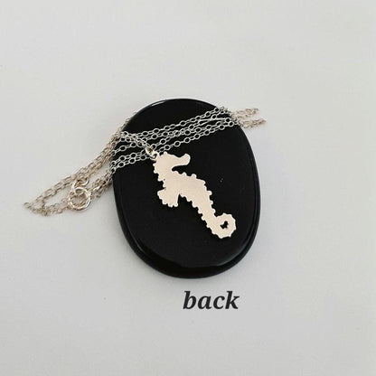 Handmade Sterling Silver Sea Horse Necklace: Oceanic Jewelry Gift