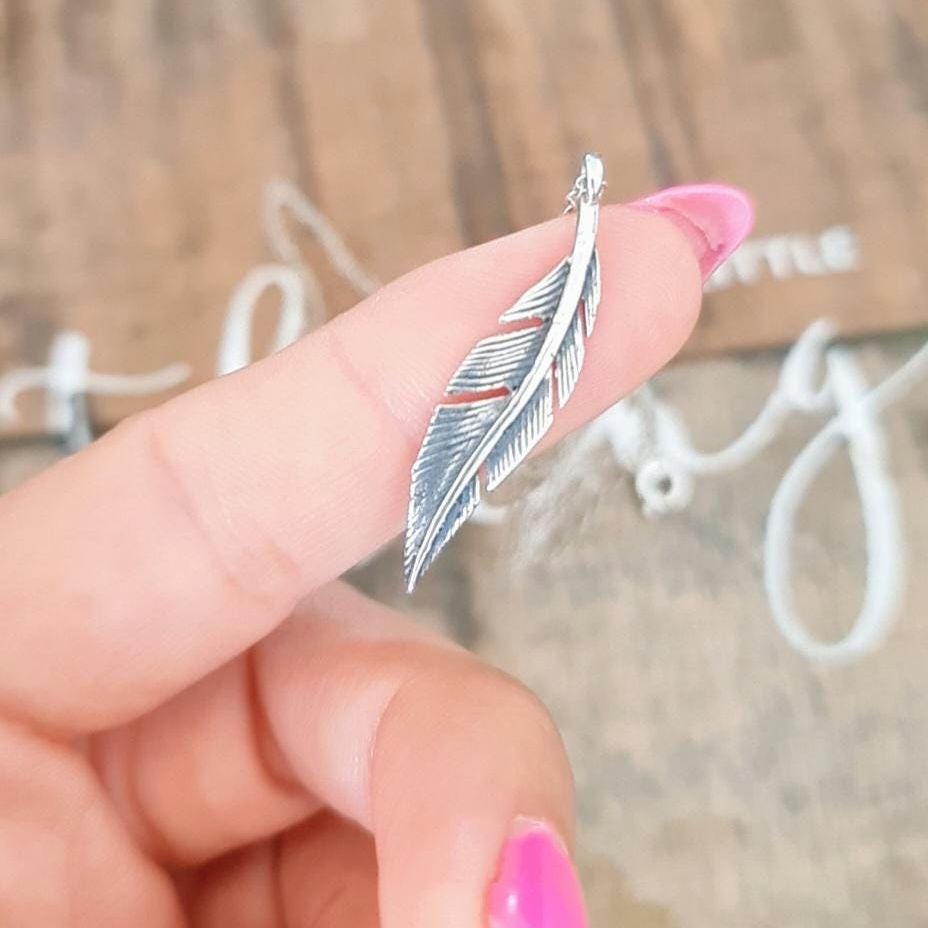 Delicate Feather Necklace  925 Sterling Silver – 45cm Chain – Minimalist Boho
