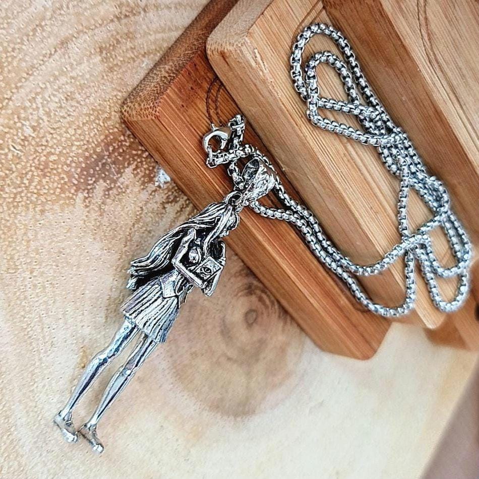 Oversized  school girl Necklace ,Cosplay anime girl ,Cartoon style,  statement 8 cm 5 in