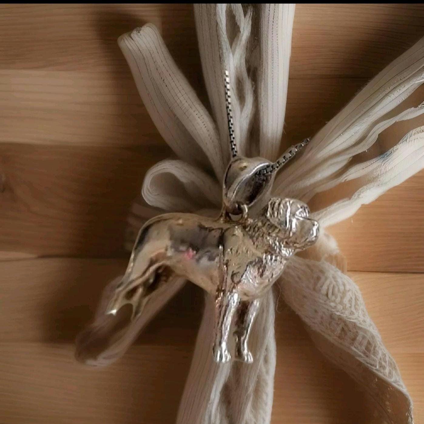 Handmade St. Bernard Silver Pendant: Dog Lover Gift