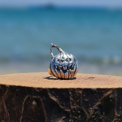 Jack-o'-Lantern Pumpkin ring -Spooky Halloween Jewelry- Handmade Sterling Silver