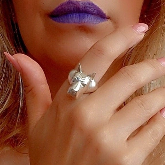 Handmade Great Dane Statement Ring - Intricate Breed Representation - Solid 925 Silver Construction - Perfect for Dog Enthusiasts