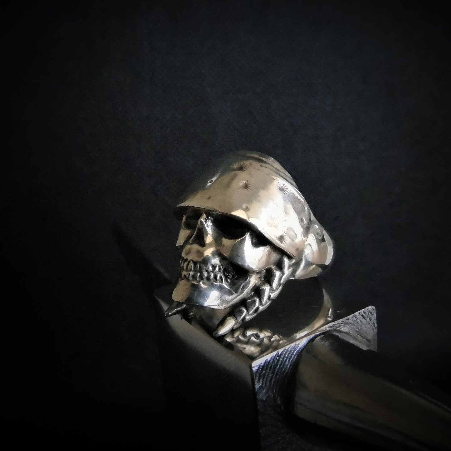 Handmade Gothic Sterling Silver Mexican Skull Ring