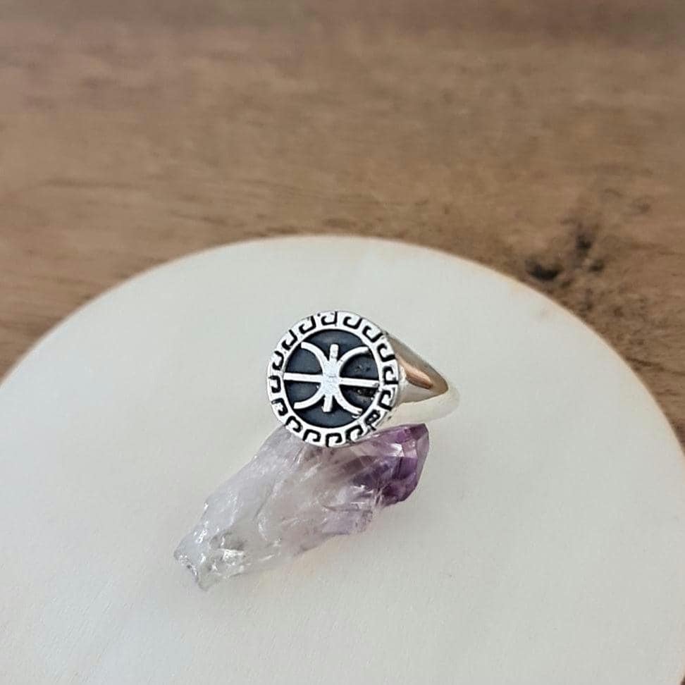 Delfic Epsilon Ring-925 Sterling Silver-Powerful Greek Symbol of Wisdom and Inspiration -