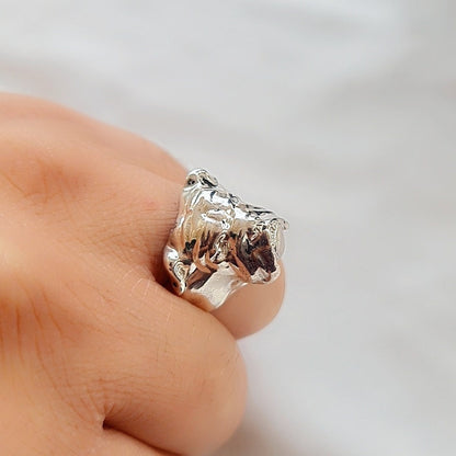 Handmade Sterling Silver English Bulldog Ring: Minimalist Dog Lover Jewelry