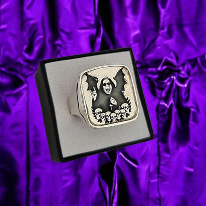 Ozzy Osbourne  Tribute Ring Sterling Silver Signet Ring: Gothic  Jewelry- LIMITED EDITION