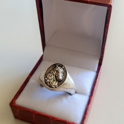 Handmade Sterling Silver Horse Ring: Western Equestrian Jewelry