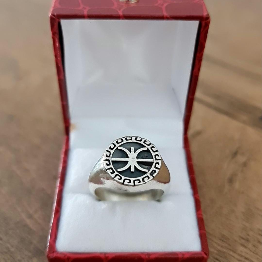 Delfic Epsilon Ring-925 Sterling Silver-Powerful Greek Symbol of Wisdom and Inspiration -