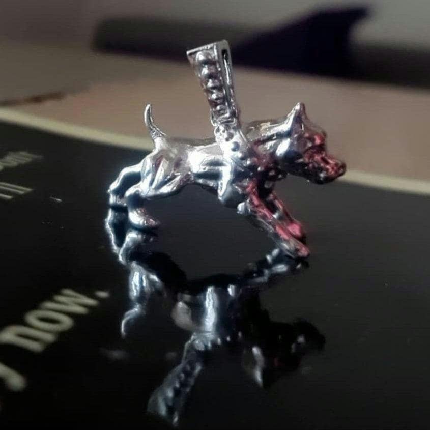 Handmade Sterling Silver American Pit Bull Pendant: Dog Lover Gift