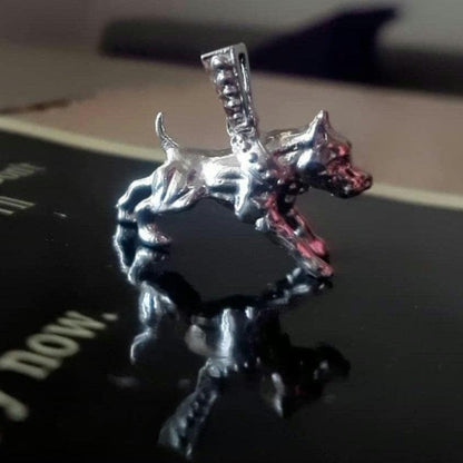 Handmade Sterling Silver American Pit Bull Pendant: Dog Lover Gift