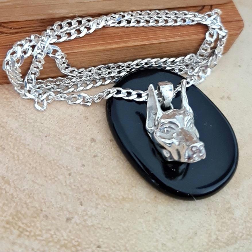 Handmade Sterling Silver Doberman Pendant: Dog Lover Statement Piece