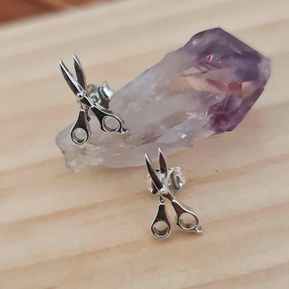Scissors Stud Earrings - trendy earrings for barber, hairdresser sterling silver