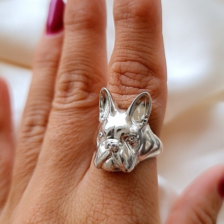 French Bulldog Ring: A Stylish Tribute to Your Four-Legged Companion -  Sterling Silver 925
