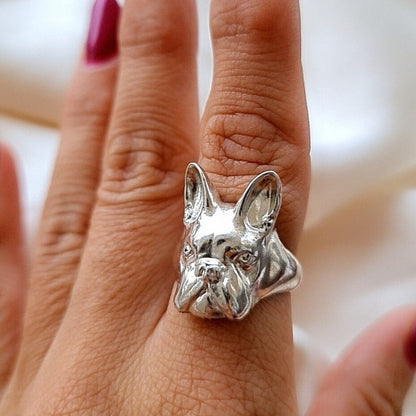 French Bulldog Ring: A Stylish Tribute to Your Four-Legged Companion -  Sterling Silver 925
