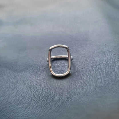 Handmade Sterling Silver Oval Ring: Minimalist Geometric Jewelry