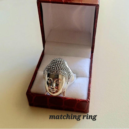 Buddha Head Stud Earrings - Handmade  Zen Jewelry  - Spiritual  for Meditation & Yoga Enthusiasts Sterling Silver