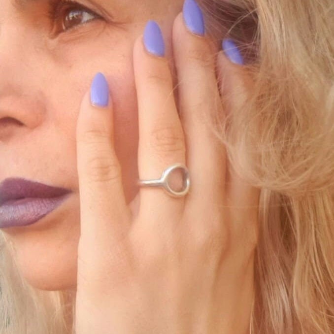 Handmade Sterling Silver Circle Ring: Minimalist Geometric Jewelry