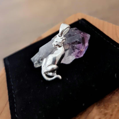 Handcrafted Sterling Silver Cat Pendant: Animal Lover Jewelry