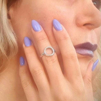 Handmade Sterling Silver Circle Ring: Minimalist Geometric Jewelry