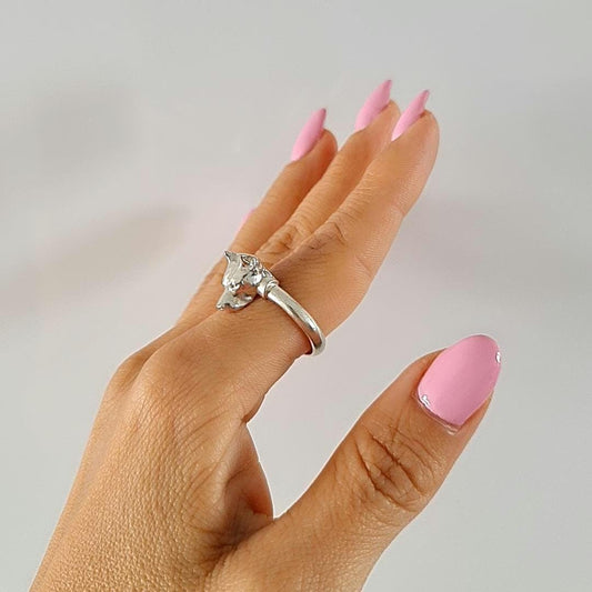 Sterling Silver PitBull Band Ring - Unique Gift for Pit Bull Lovers- Handcrafted