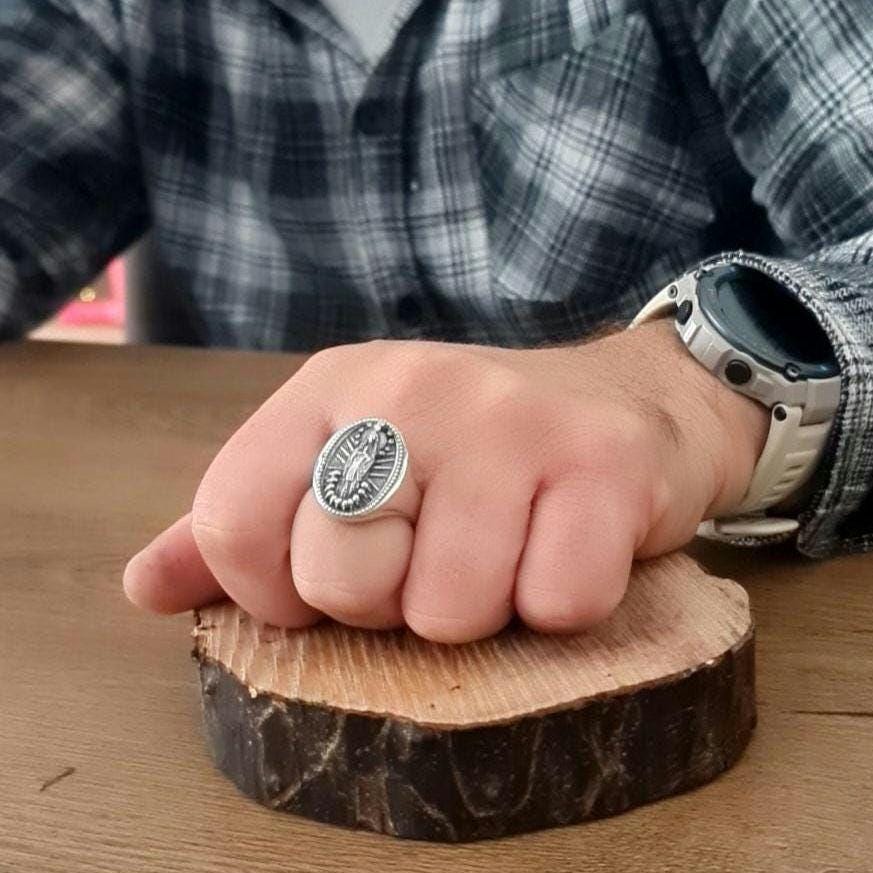 Handmade Sterling Silver Santa Muerte Ring: Gothic Mexican Jewelry