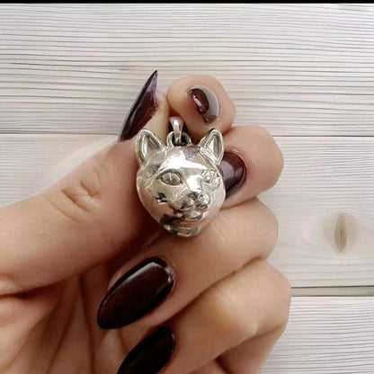 Handmade Sterling Silver Cat Pendant: Minimalist Feline Jewelry