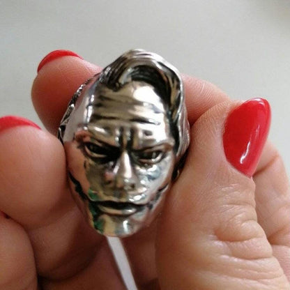 Handmade Sterling Silver Joker Ring: Intricate Statement Jewelry Gift