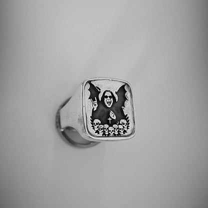 Ozzy Osbourne  Tribute Ring Sterling Silver Signet Ring: Gothic  Jewelry- LIMITED EDITION