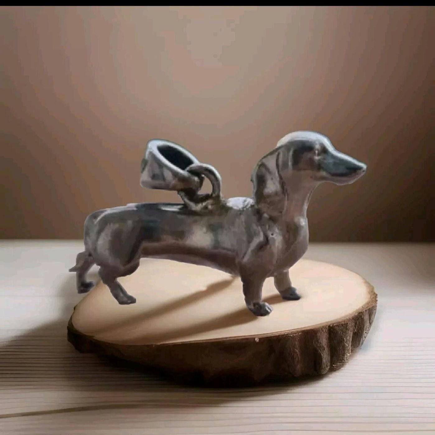 Handmade Silver Dachshund Pendant: Minimalist Dog Necklace