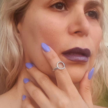 Handmade Sterling Silver Circle Ring: Minimalist Geometric Jewelry