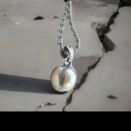 Handmade Sterling Silver Baseball Pendant Necklace: Sports Fan Gift